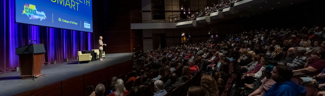 COD presents event in auditorium with speaker