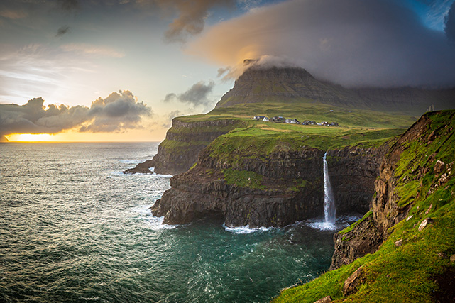 photo of the Faroe Island at sunset