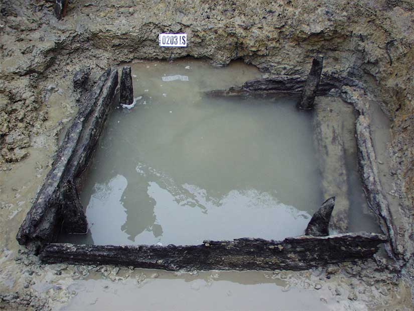 lots of mud at a grave site