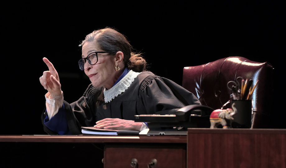 Michelle Azar playing Ruth Bader Ginsburg in 'All Things Equal' by Rupert Holmes