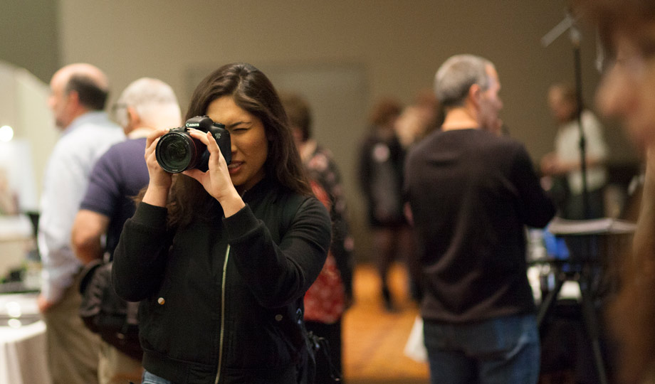 Photographer shooting at an event