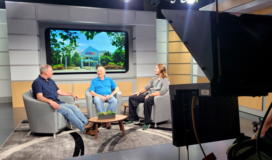 three men in TV studio