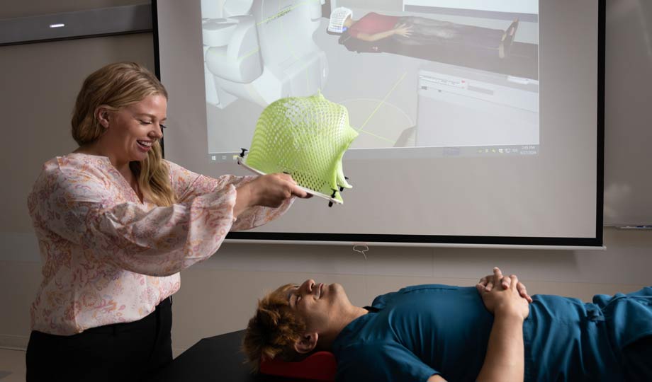 students in the radiography lab practicing with VERT equipment