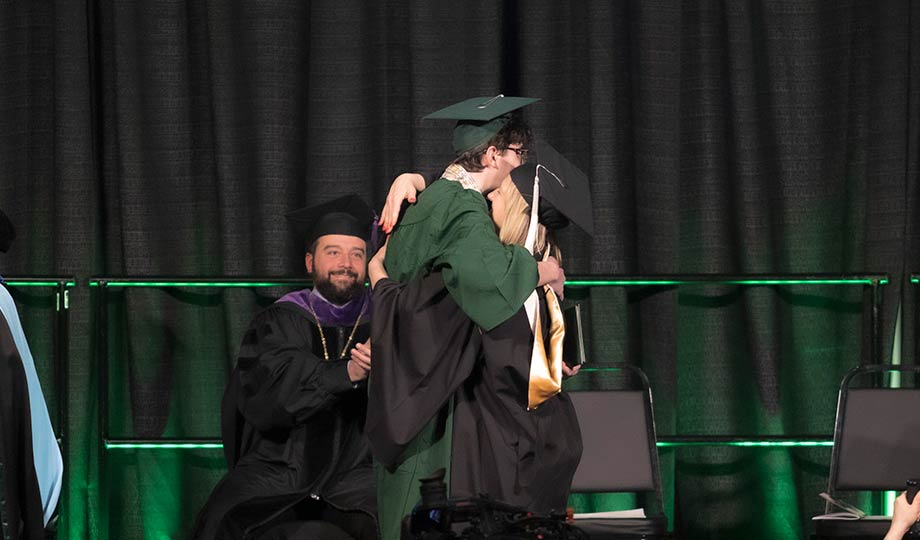 Christine Fenne Hugs her son Carson