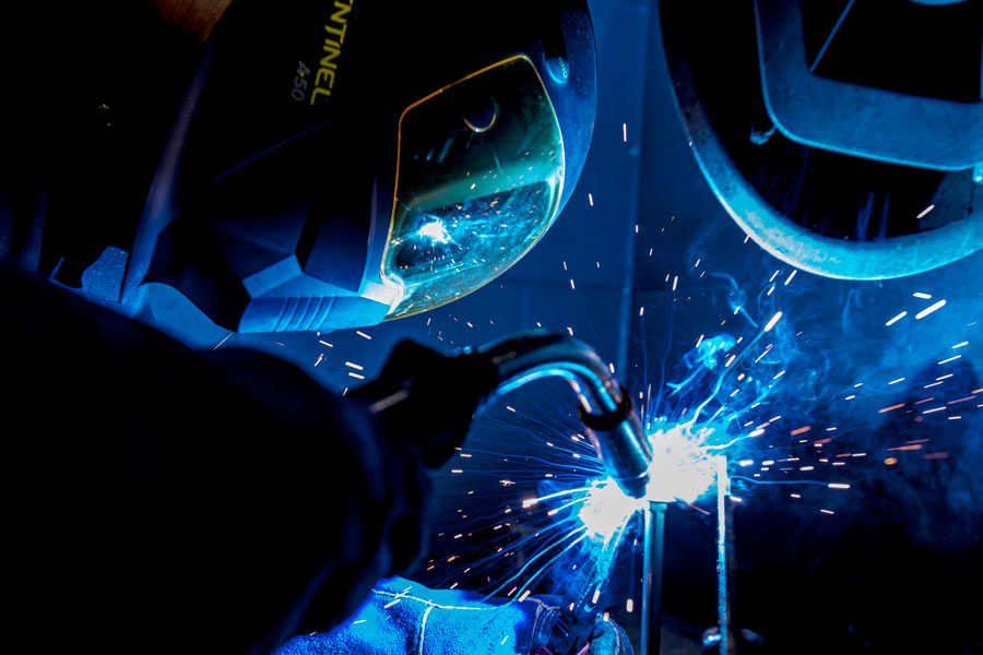 Welding technology in use.